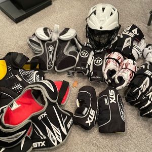 X small. Small and medium mixed lacrosse gear